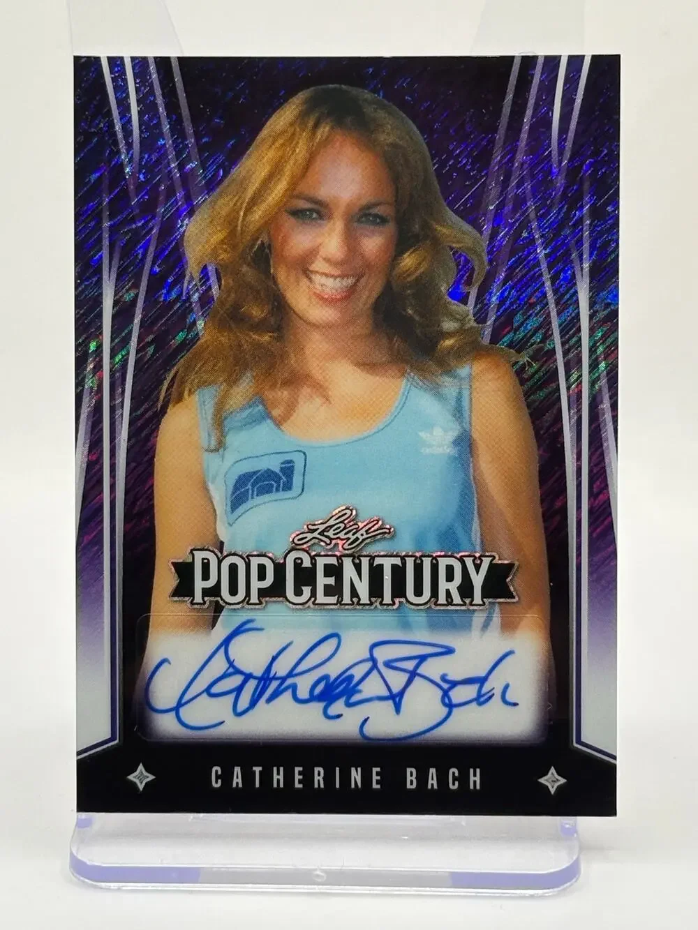 2025 Leaf Pop Century Catherine Bach Purple Shimmer Auto 5/6 SP Dukes of Hazzard